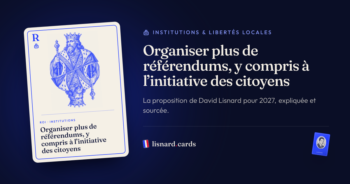 L’image qui accompagnera le lien : Organiser plus de référendums, y compris à l’initiative des citoyens : la proposition de David Lisnard