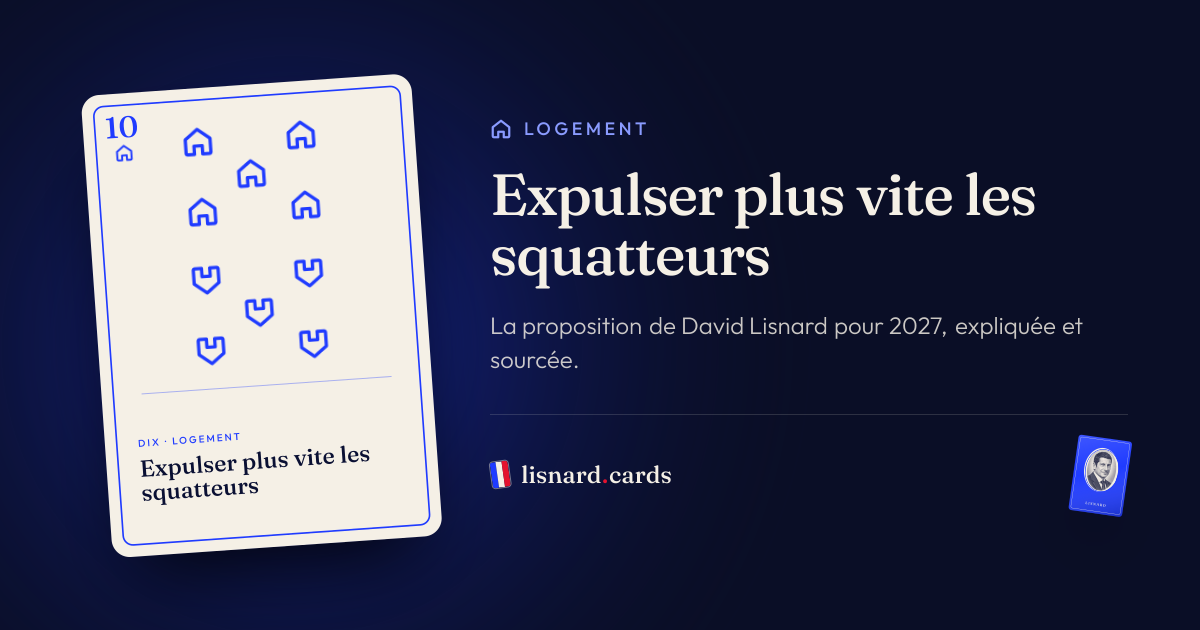 L’image qui accompagnera le lien : Expulser plus vite les squatteurs : la proposition de David Lisnard