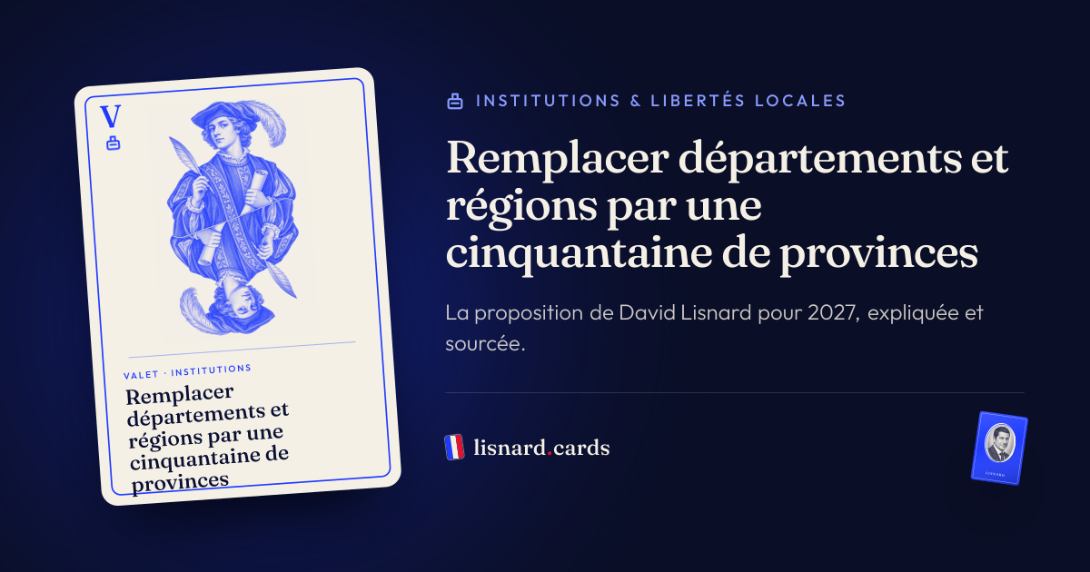 L’image qui accompagnera le lien : Remplacer départements et régions par une cinquantaine de provinces : la proposition de David Lisnard