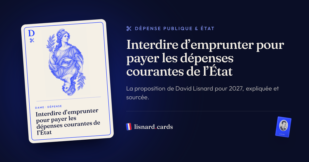 L’image qui accompagnera le lien : Interdire d’emprunter pour payer les dépenses courantes de l’État : la proposition de David Lisnard