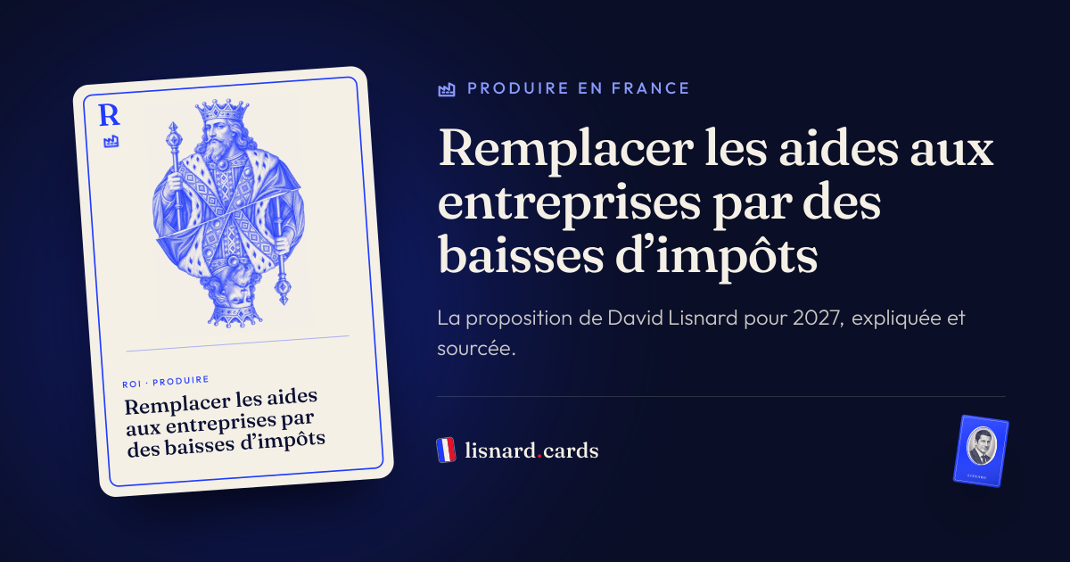 L’image qui accompagnera le lien : Remplacer les aides aux entreprises par des baisses d’impôts : la proposition de David Lisnard