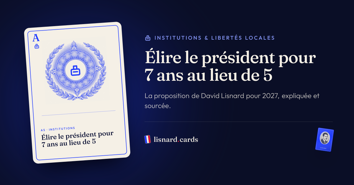 L’image qui accompagnera le lien : Élire le président pour 7 ans au lieu de 5 : la proposition de David Lisnard