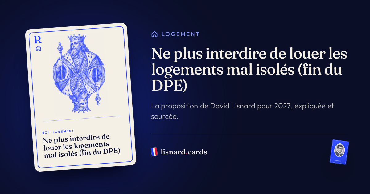 L’image qui accompagnera le lien : Ne plus interdire de louer les logements mal isolés (fin du DPE) : la proposition de David Lisnard